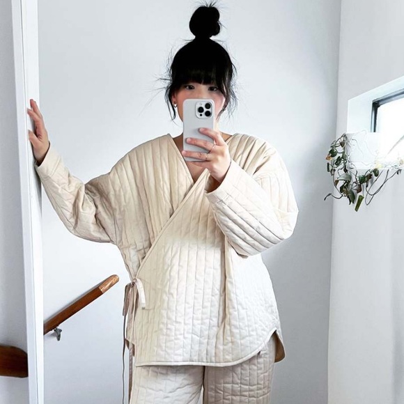 Deiji Studios The Curved Quilt Jacket in Fawn - Picture 6 of 13